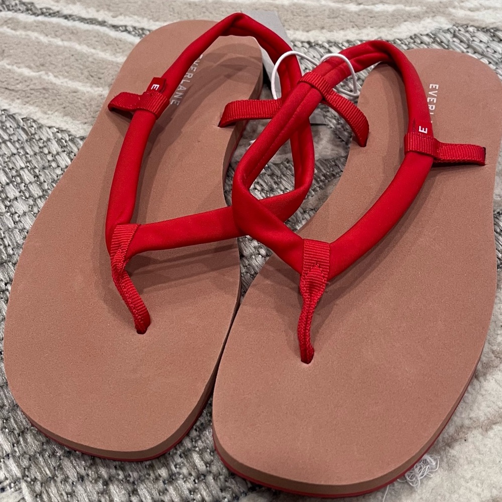 NWT Everlane Red Strap Sandals - Picture 2 of 3
